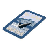 AlaskaHumpback Whale Vintage Travel Poster Magneet (Linkerzijde)