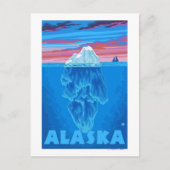 AlaskaIceberg Vintage Travel Poster Briefkaart (Voorkant)