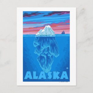 AlaskaIceberg Vintage Travel Poster Briefkaart