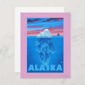 AlaskaIceberg Vintage Travel Poster Briefkaart (Voorkant / Achterkant)
