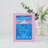 AlaskaIceberg Vintage Travel Poster Briefkaart (Staand voorkant)