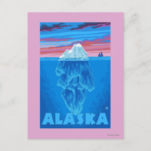 AlaskaIceberg Vintage Travel Poster Briefkaart