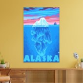 AlaskaIceberg Vintage Travel Poster Canvas Afdruk (Insitu (Woonkamer))
