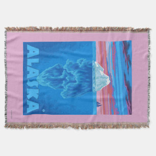 AlaskaIceberg Vintage Travel Poster Deken