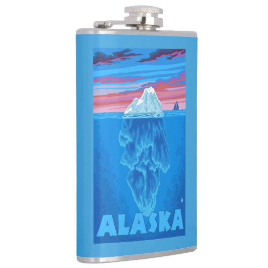 AlaskaIceberg Vintage Travel Poster Heupfles (Rechts)