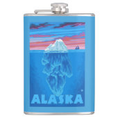 AlaskaIceberg Vintage Travel Poster Heupfles (Voorkant)