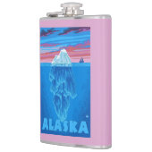 AlaskaIceberg Vintage Travel Poster Heupfles (Links)