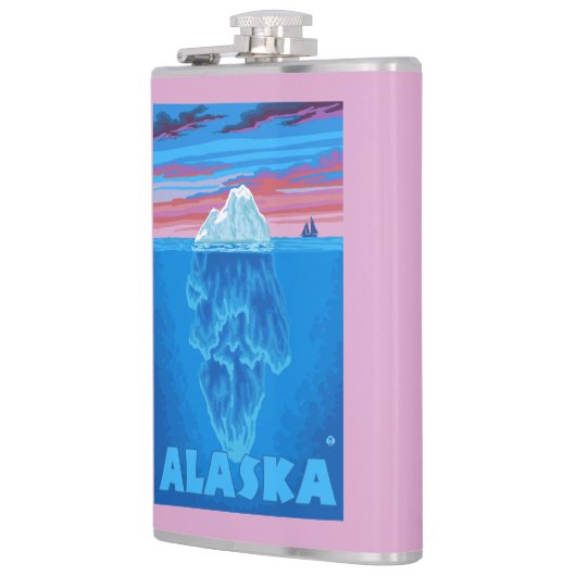 AlaskaIceberg Vintage Travel Poster Heupfles (Links)