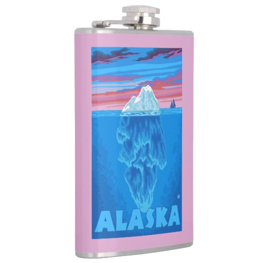 AlaskaIceberg Vintage Travel Poster Heupfles (Rechts)