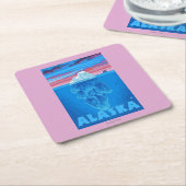 AlaskaIceberg Vintage Travel Poster Kartonnen Onderzetters (Schuin)