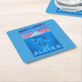 AlaskaIceberg Vintage Travel Poster Kartonnen Onderzetters (Schuin)