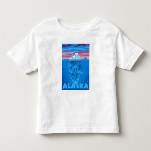 AlaskaIceberg Vintage Travel Poster Kinder Shirts (Voorkant)