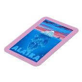 AlaskaIceberg Vintage Travel Poster Magneet (Linkerzijde)