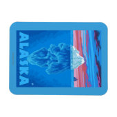 AlaskaIceberg Vintage Travel Poster Magneet (Horizontaal)