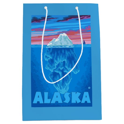 AlaskaIceberg Vintage Travel Poster Medium Cadeauzakje (Voorkant)