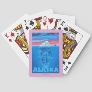AlaskaIceberg Vintage Travel Poster Pokerkaarten