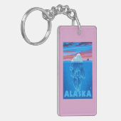 AlaskaIceberg Vintage Travel Poster Sleutelhanger (Voorkant Links)