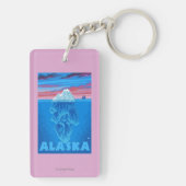 AlaskaIceberg Vintage Travel Poster Sleutelhanger (achterkant)