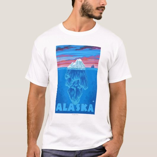 AlaskaIceberg Vintage Travel Poster T-shirt (Voorkant)