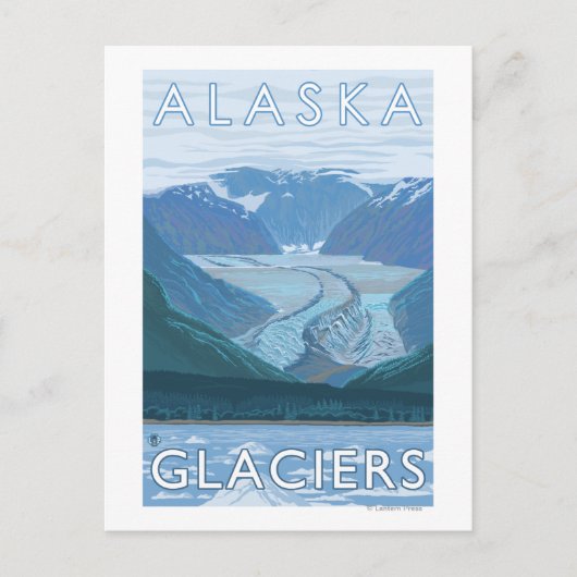 AlaskaLarge Glacier Scene Vintage Travel Briefkaart (Voorkant)