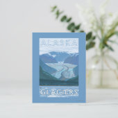 AlaskaLarge Glacier Scene Vintage Travel Briefkaart (Staand voorkant)