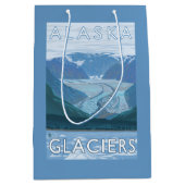 AlaskaLarge Glacier Scene Vintage Travel Medium Cadeauzakje (Voorkant)