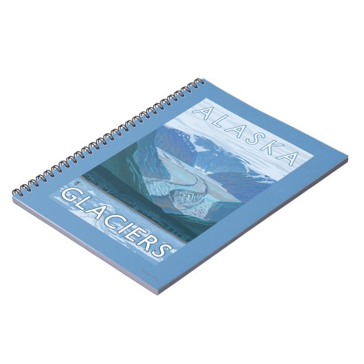 AlaskaLarge Glacier Scene Vintage Travel Notitieboek (Linkerzijde)