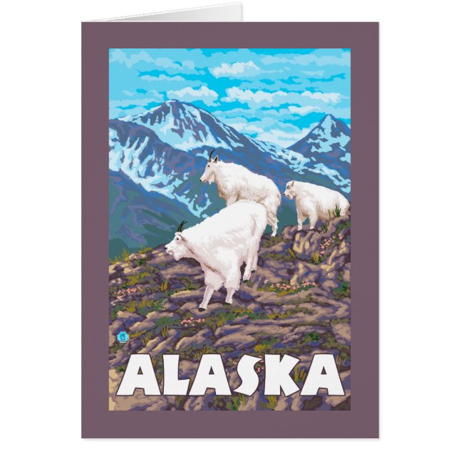 AlaskaMountain Goats Vintage Travel Poster (Voorkant)