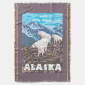 AlaskaMountain Goats Vintage Travel Poster Deken (Voorkant Verticaal)
