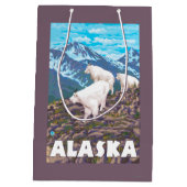 AlaskaMountain Goats Vintage Travel Poster Medium Cadeauzakje (Achterkant)