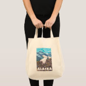AlaskaMountain Goats Vintage Travel Poster Tote Bag (Voorkant (product))