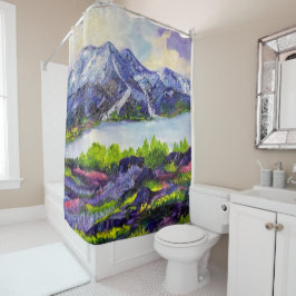 Alaskan Alpna Love Mountains and bloemen Douchegordijn