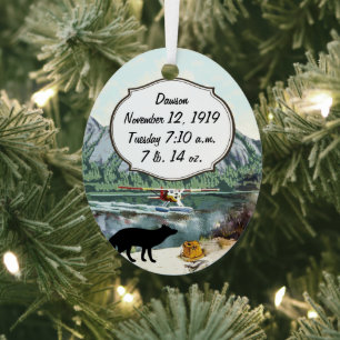 Alaskan Baby Boy Future Pilot Birth Record Metalen Ornament