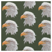 Alaskan Bald Eagle Fabric (donkergroen) Stof (Close Up)