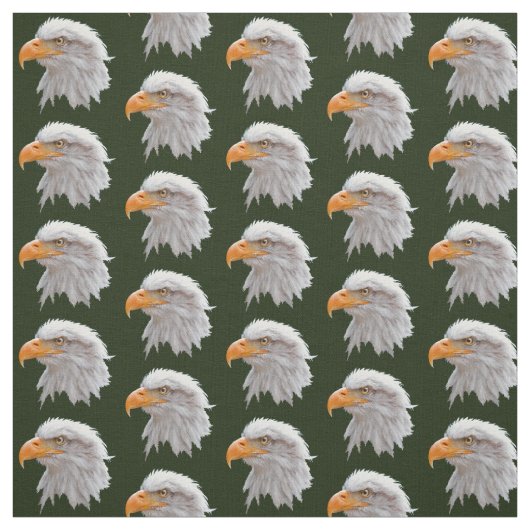 Alaskan Bald Eagle Fabric (donkergroen) Stof (Swatch)