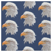 Alaskan Bald Eagle Fabric (marine) Stof (Close Up)