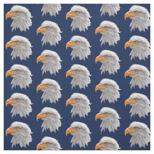Alaskan Bald Eagle Fabric (marine) Stof (Swatch)