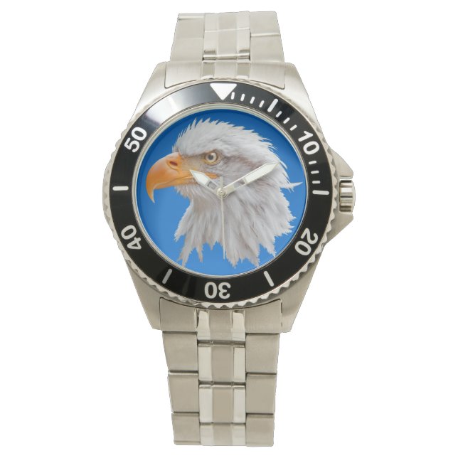 Alaskan Bald Eagle Watch (blauw) Horloge (Voorkant)