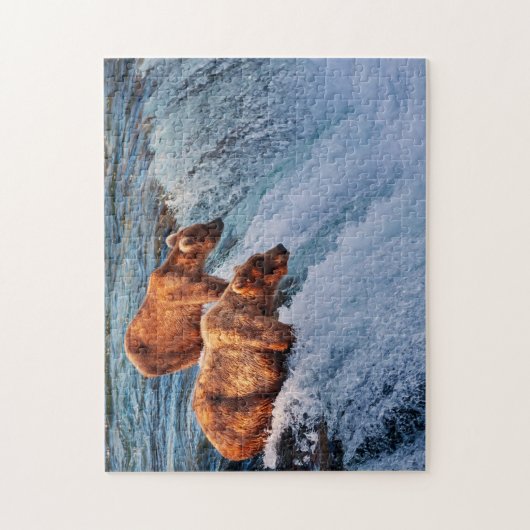 Alaskan Beer Vist, Jigzaag Puzzle Legpuzzel (Verticaal)