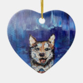 Alaskan Borealis Pup Keramisch Ornament (Voorkant)