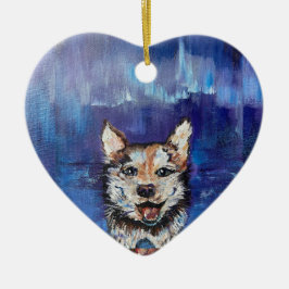 Alaskan Borealis Pup Keramisch Ornament