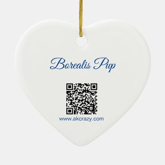 Alaskan Borealis Pup Keramisch Ornament (Achterkant)