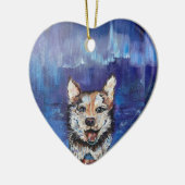 Alaskan Borealis Pup Keramisch Ornament (Links)