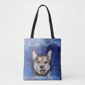 Alaskan Borealis Pup Tote Bag (Voorkant)