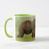 Alaskan Brown Beer met kubussen in een weide Mok (Links)