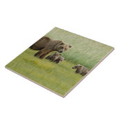 Alaskan Brown Beer Sow en drie kubussen, Ursus Tegeltje (Zijkant)