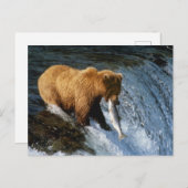 Alaskan Brown Beer vangt zalm in Brooks Briefkaart (Voorkant / Achterkant)