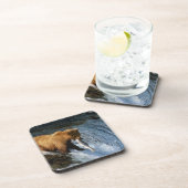 Alaskan Brown Beer vangt zalm in Brooks Onderzetter (Rechterzijde)