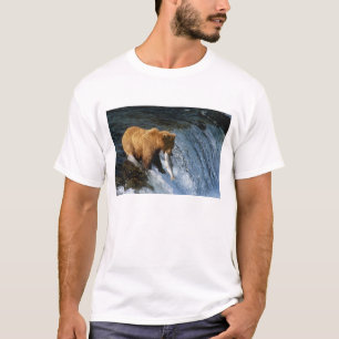 Alaskan Brown Beer vangt zalm in Brooks T-shirt