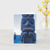 Alaskan Carved Totempole Winter Scene Folded Kaart (Gele Bloem)